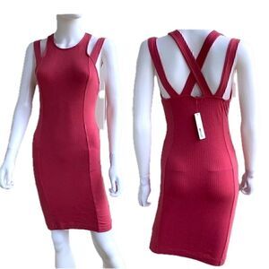 New!  LAmade Pink Tank Ribbed Bodycon Dress S